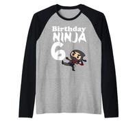 6° Compleanno Ninja Kick Compleanno Ninja 6 Maglia con Maniche Raglan