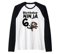 6° Compleanno Ninja Kick Compleanno Ninja 6 Maglia con Maniche Raglan