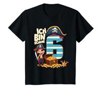 6° compleanno pirata decorazione 6 anni ragazzo vestito pirata Maglietta