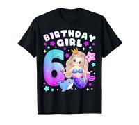 6° Compleanno, Ragazza 6 Anni, Sirena, Numero 6 Maglietta