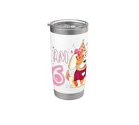 6 ° compleanno ragazza cane cuccioli bambini sono 6 Bicchiere termico in acciaio inox doppia parete