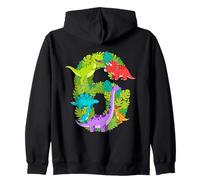 6° Compleanno Sei Anni Dinosauro Tema Festa estetica Felpa con Cappuccio