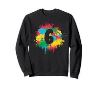 6° Compleanno Spruzzi di vernice colorata 6 Sei year regalo Felpa