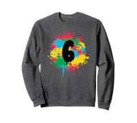 6° Compleanno Spruzzi di vernice colorata 6 Sei year regalo Felpa