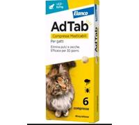 6 Compresse ELANCO ADTAB COMPRESSE ANTIPARASSITARIE PER GATTI DA 2,0 a 8,0 Kg