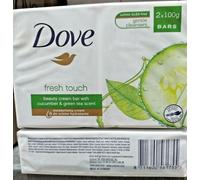 6 Conf. (12 Saponette) Dove Fresh Touch Cetriolo Tè Verde Pietra Sapone 100gr