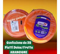 6 Conf. (150 Piattini) DOpla Piatti in Plastica per Dolce/Frutta ARANCIONE Ø170