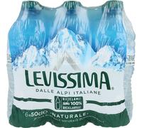6 Confezioni da 6 Bottigliette x 500ml Levissima acqua naturale