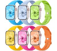 6 confezioni di cinturini sportivi compatibili con Apple Watch, per donne 40 mm 41 mm, 44 mm 45 mm, 42 mm 38 mm, 46 mm 49 mm, uomini, in morbido silicone impermeabile, compatibili con Apple Watch Seri