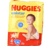 6 CONFEZIONI di huggies unistar 4 baby pz.16 (7-18 kg)