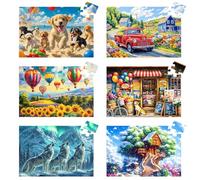 6 confezioni di puzzle da 36 pezzi grandi per anziani, puzzle di demenza per adulti anziani, puzzle per cani lupo, camion facile puzzle memoria Alzheimer gioco cognitivo regalo per pazienti in casa di