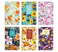 6 confezioni di quaderni floreali con versi della Bibbia, citazioni ispiratrici, 80 pagine (foderate, 40 fogli), 12,7 x 20,3 cm, piccolo blocco note per appunti e appunti con copertina morbida
