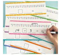6 Confezioni di Schede Linea Numerica Cancellabili a Secco, 0-10, 0-20 Linea Numerica per Studenti, Scuola Domestica, Forniture Scolastiche per Insegnanti, Aula, Gioco di Matematica per Centro Matemat