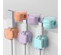 6 confezioni di supporti per cavi magnetici, design compatto e quadrato facile da aprire, gestione cavi adesiva per accessori da scrivania per ufficio, casa, auto, supporto per cavi di caricamento