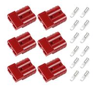 6 connettori Anderson da 50 A, 600 V, connettore per batteria Quick Connect, spina per batteria con 12 morsetti in rame, spina per batteria Anderson 50 A per auto, camper, impilatore elettrico (rosso)
