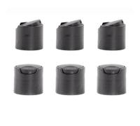 6 coperchi per bottiglie di shampoo, tappi per lozioni a disco neri, tappi piatti a spalla per pompa di ricambio in plastica nera, per shampoo, lozioni, balsamo (20/410)