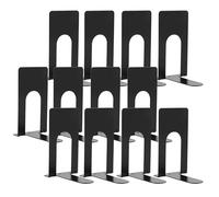 6 coppie Fermalibri,Reggilibri,Ferma libri,Fermalibri per mensole,Adatto per scuola, biblioteca, casa, ufficio, fermalibri antiscivolo (nero/12 pezzi)