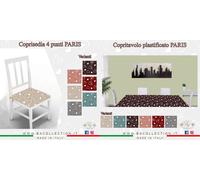 6 Coprisedia+Tovaglia 6/12Posti+Copriforno+Copricucina Kit Cucina Made in Italy