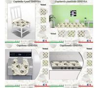 6 Coprisedia+Tovaglia 6/12Posti+Copriforno+Copricucina Kit Cucina Made in Italy