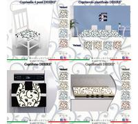 6 Coprisedia+Tovaglia 6/12Posti+Copriforno+Copricucina Kit Cucina Made in Italy