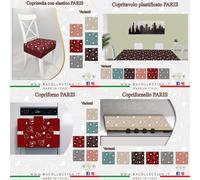 6 Coprisedia+Tovaglia 6/12Posti+Copriforno+Copricucina Kit Cucina Made in Italy