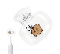 6 coprispazzolini in ABS spesso, con clip e foro di ventilazione, trasparenti, motivo animale, per viaggi e uso domestico (stile B)
