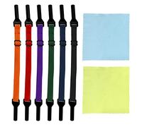 6 corde elastiche per occhiali con 2 panni per la pulizia, cinturini regolabili per occhiali, cinturini antiscivolo per occhiali, accessori per occhiali per uomo donna bambino (6 colori)