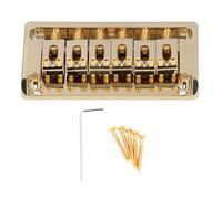 6 corde Kit per chitarra elettrica Brass pesante Duty non tremolo Ponte di giocabilità migliorata per la costruzione in ottone in lega di zinco in stile st Tl (Colore CR) (Nero) (Oro)