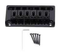 6 corde Kit per chitarra elettrica Brass pesante Duty non tremolo Ponte di giocabilità migliorata per la costruzione in ottone in lega di zinco in stile st Tl (Colore CR) (Nero)