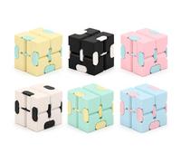 6 cubi Fidget Cube, cubo infinito, giocattolo antistress, per ufficio, intrattenimento portatile, tempo libero durante il tragitto (blu, rosa, verde, giallo, nero, bianco).