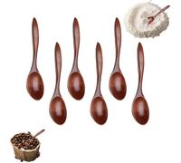 6 cucchiai in legno naturale, piccoli cucchiaini e cucchiai fatti a mano, per cucina, caffè, cereali, zuppa, gelato e miele, senza BPA e lavabile in lavastoviglie