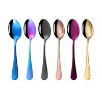 6 cucchiaini da caffè, in acciaio inox, cucchiaini da dessert, cucchiaini da tè, cucchiai per bambini, stoviglie occidentali, cucchiaini piccoli, set di stoviglie, adatti per ristoranti, negozi di