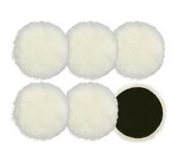 6 cuscinetti per lucidatura, 125 mm, per lucidatura, smerigliatrice angolare, in lana, con velcro, per lucidatrici, levigatrice orbitale
