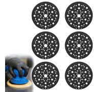 6 cuscinetti protettivi Ø 150 mm, 70 fori, con chiusura in , compatibile con Mirka Abranet 150 mm, cuscinetti protettivi per levigatrice orbitale, piastra di protezione