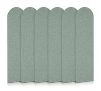 6 cuscini da parete anti-collisione, autoadesivi 3D, imbottiti, in schiuma, per testiera del letto, cameretta dei bambini, tatami, 60 x 15 cm, verde menta