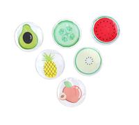 6 cuscini per occhi freddi a forma di frutta, maschera per gli occhi in gel per la cura degli occhi rinfrescante e rilassante, include anguria avocado ananas riutilizzabile e durevole