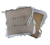 6 Cuscini Sedie Cucina Coprisedia Imbottiti Cuore Laccetti Beige Rosso Grigio-Beige