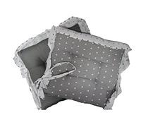 6 Cuscini Sedie Cucina Coprisedia Imbottiti Cuore Laccetti Beige Rosso Grigio-Grigio