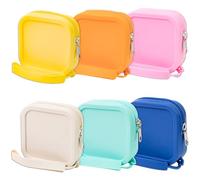 6 custodie in silicone per spille da viaggio, piccoli organizer per gioielli da viaggio, sacchetti impermeabili con cerniera, mini portamonete, borsa in silicone con cerniera per donne e ragazze,