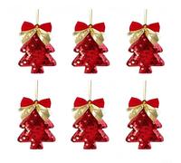 6 decorazioni con paillettes glitterate per portare gioia e fascino ai tuoi eventi e riunioni di Natale (rosso)