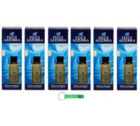 6 deodorante per ambienti Felce Azzurra, diffusore con bastoncini Classico - Diffusore a Bastoncini - Profumo classico 120 ml + portachiavi Beni Culinari