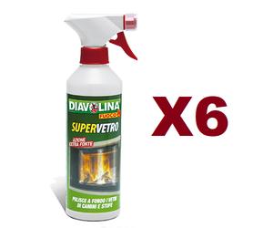 6 DIAVOLINA SUPERVETRO PULITORE SPRAY 500ML super vetro detergente camini stufe