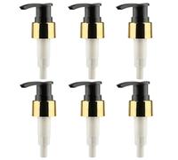 6 dispenser in plastica nera 24/410 di ricambio per pompa per lozione dorata, testa della pompa per cucina, bagno, piatto, sapone, contenitore per shampoo, balsamo