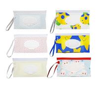 6 dispenser per salviette per bambini, extra large, impermeabili e antipolvere, contenitori da viaggio ricaricabili portatili con anello per appenderlo, riutilizzabili per borse per pannolini, auto