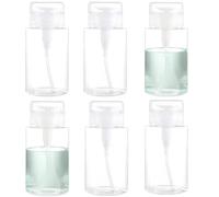 6 dispenser ricaricabili in plastica trasparente per animali domestici, con tappi di bloccaggio, per struccanti, lozioni, smalti e toner, 192,8 g