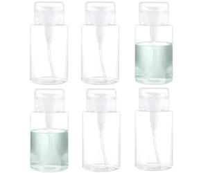 6 dispenser ricaricabili in plastica trasparente per animali domestici, con tappi di bloccaggio, per struccanti, lozioni, smalti e toner, 192,8 g