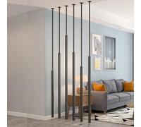 6 divisori neri per bagno, balcone e vano scale, 300 cm, colonne decorative di supporto, eleganti decorazioni per ingressi e pareti divisorie per la casa