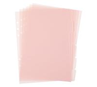 6 divisori trasparenti per raccoglitori, formato A5, 6 fori, con linguette inseribili in plastica, per raccoglitori, quaderni, diari, diari, memo, blocco note (rosa)