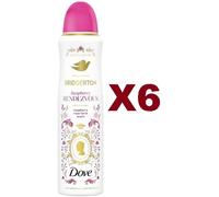 6 DOVE DEODORANTE BRIDGERTON RASPBERRY RENDEZVOUS RASPBER ROSE TARTE SPRAY 150ML