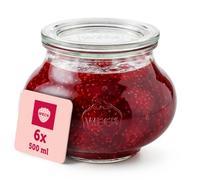 6 einkoch vasetti rr80 gioielli forma 500 ML con selezione di Im Original Weck cartone trasparente